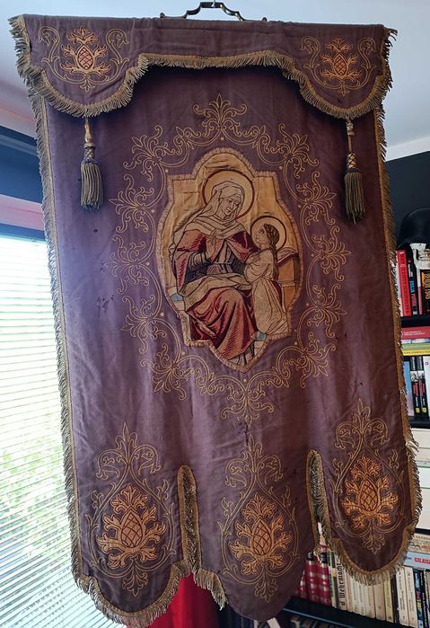 Sztandar procesyjny, kościelny, Matka Boska, Maryja.