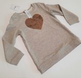 Długa szara bluza Palomino C&A roz 110 serce złote cekiny złota nitka