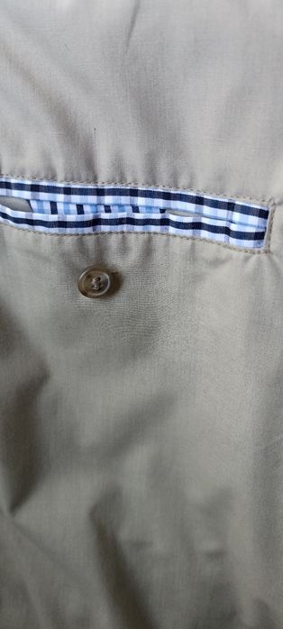 Beżowy płaszcz męski przejściowy trencz Tommy Hilfiger rozmiar L