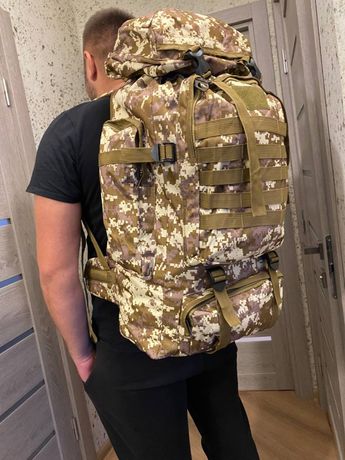 Тактичний, військовий рюкзак (піксель) на 80 л / оксфорд 900