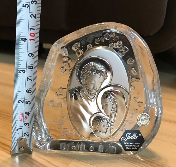 Przycisk Święta Rodzina kryształ PREZENT ŚLUBNY