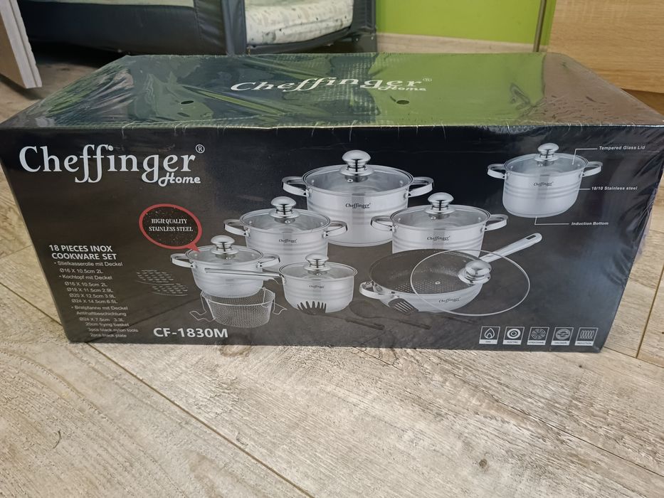 Garnki komplet garnków zestaw 12-częściowy Cheffinger