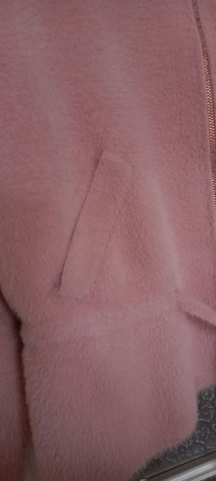 Kurtka narzutka bomberka A'la alpaka z kapturem Oversize