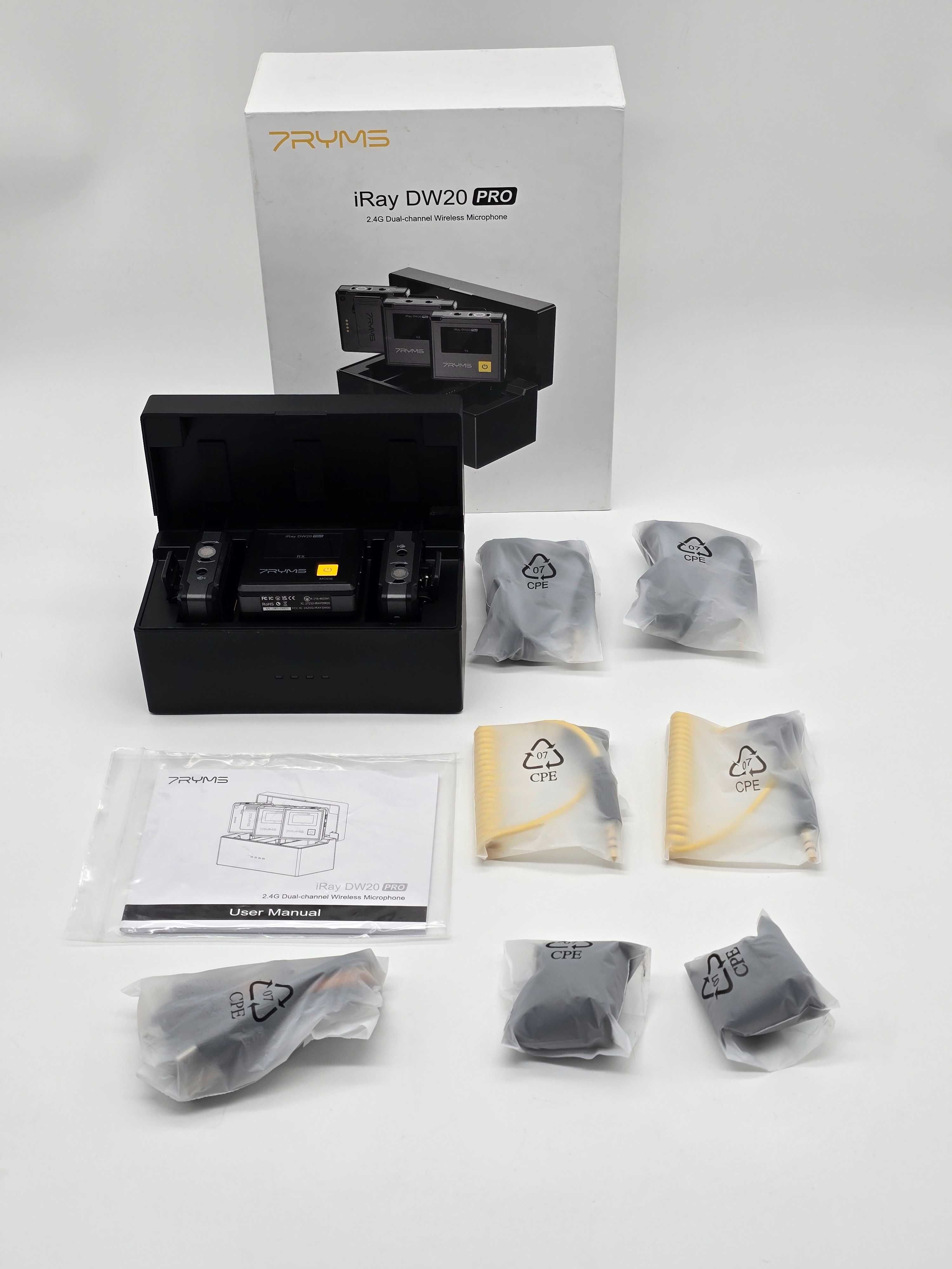 ++Bezprzewodowy zestaw mikrofonowy 7Ryms iRay DW20 PRO mini jack 3,5mm