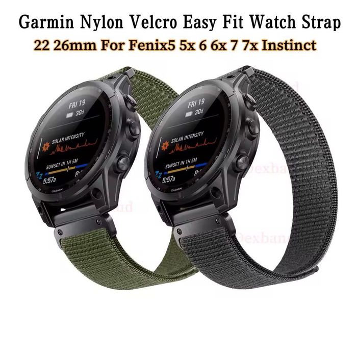 Нейлоновий ремінець на липучці для Garmin QuickFit 22 мм / 26 мм