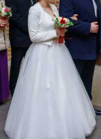Suknia ślubna Princessa, śnieżno biała 34, 36, 38 wiązanie gorsetowe