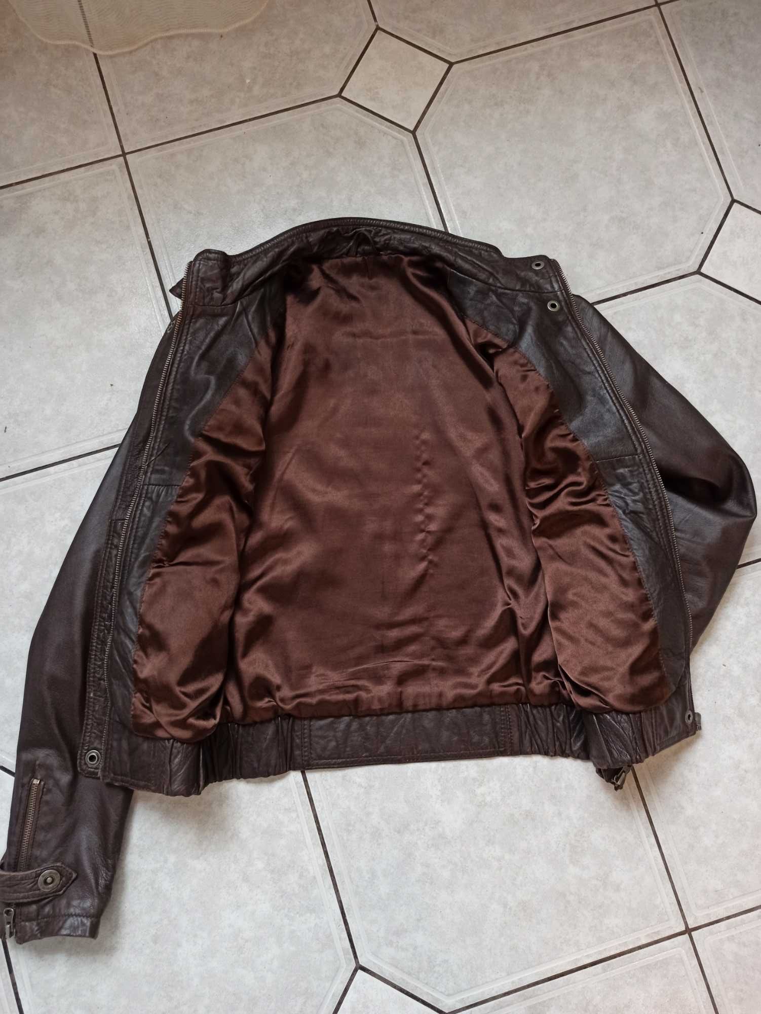Кожаная куртка коричневая/шоколадная