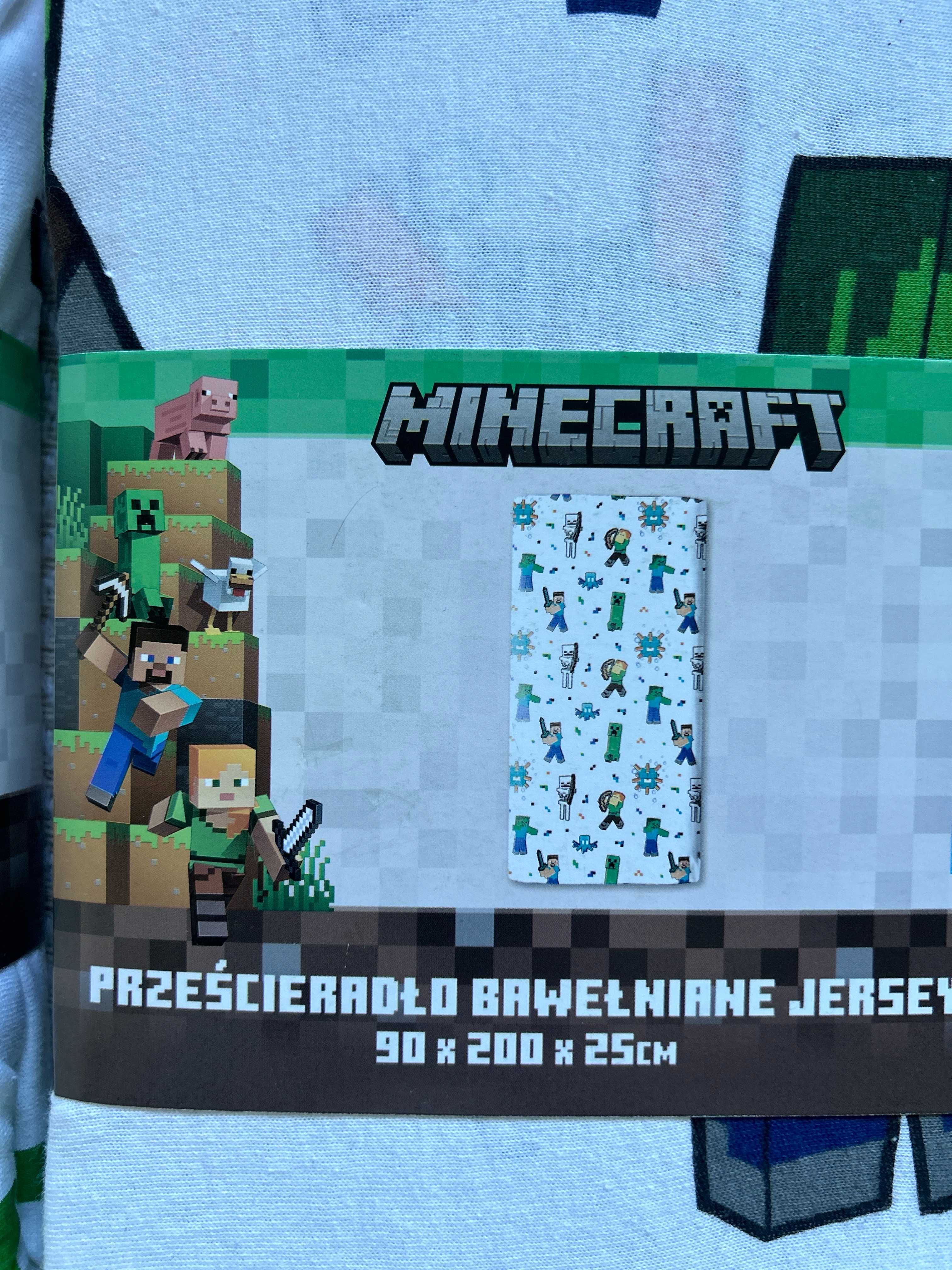 NOWE dziecięce prześcieradło z gumką 90x200 Minecraft - 2 sztuki