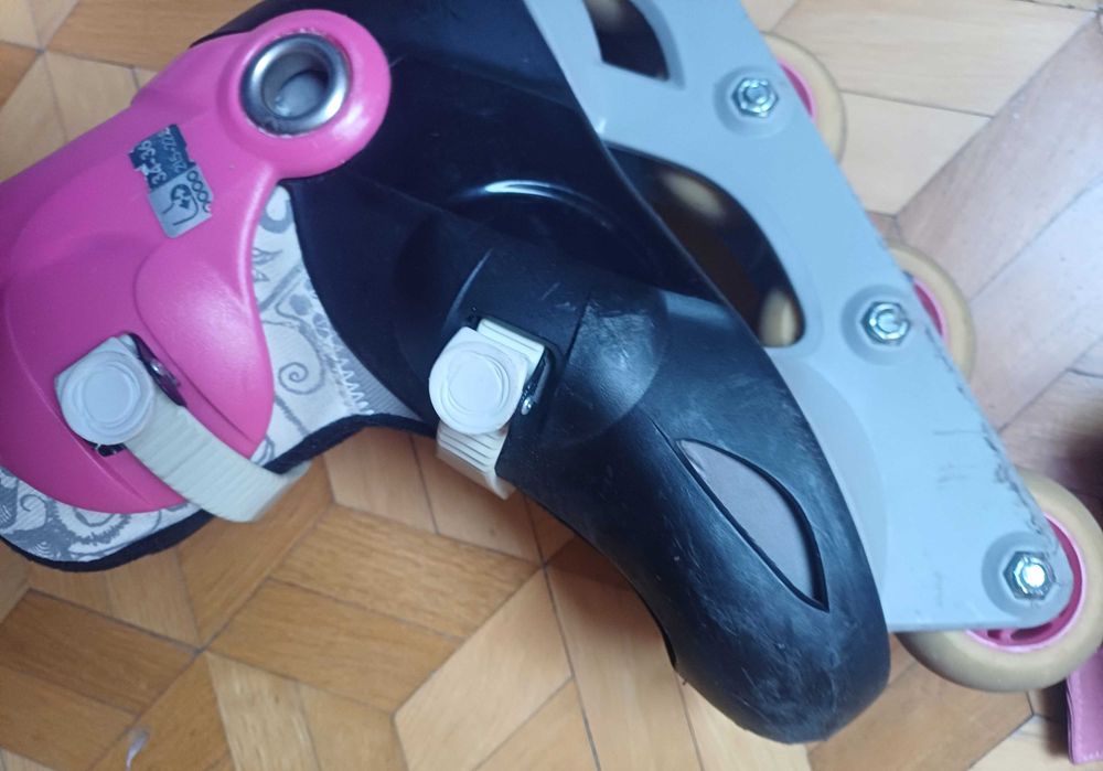 Rolki dziewczęce 34-36 + kask + ochraniacze + torba