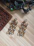 Klipsy vintage 2yk retro glam kokor złota wiszące