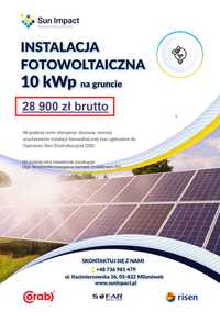 Instalacja fotowoltaiczna 10 kWp na gruncie, cała Polska