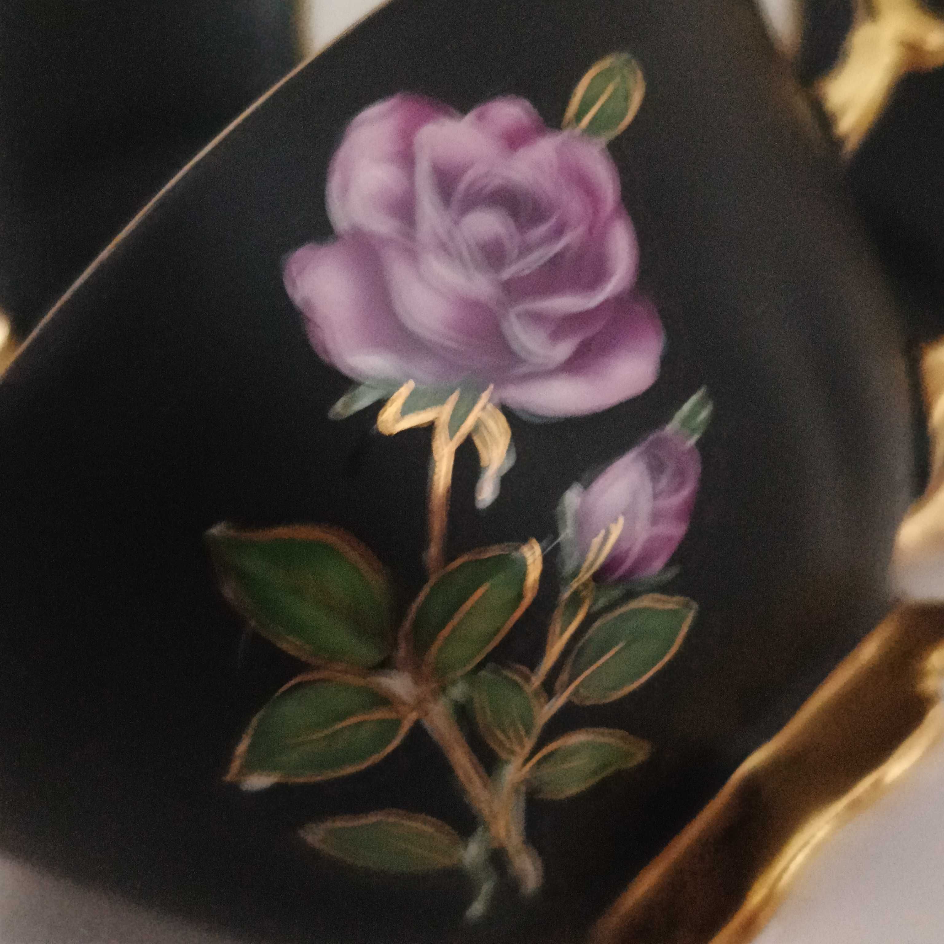 **TRIO**filiżanka czarna porcelana Waldershof vs. Rosenthal 1945+