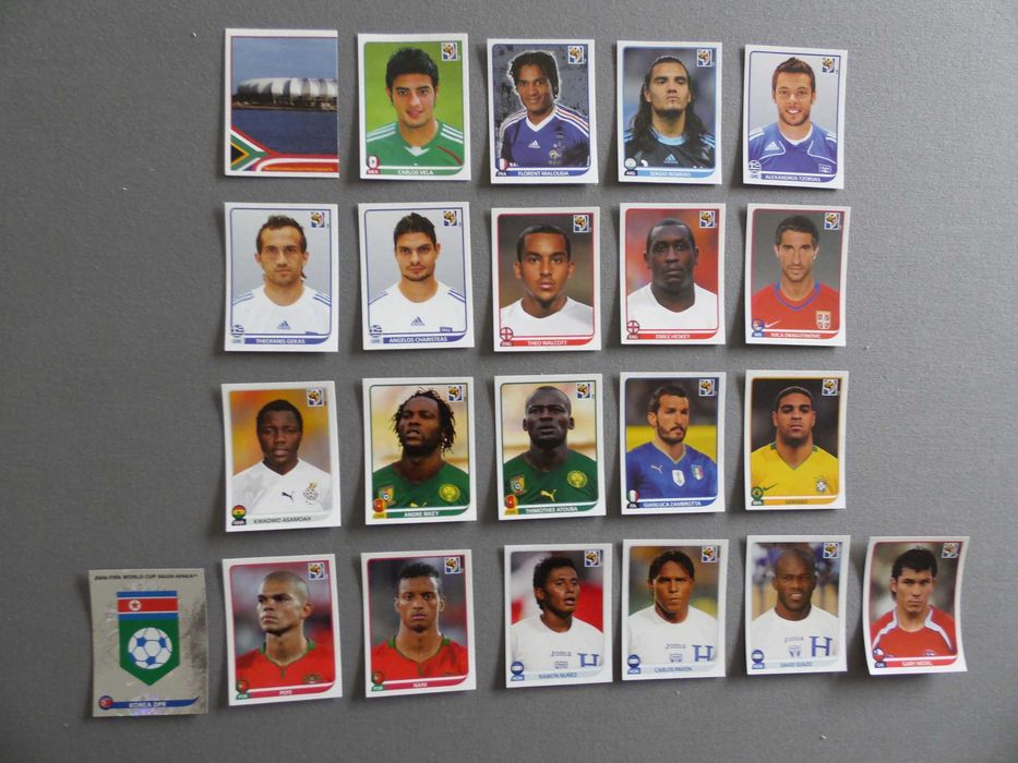 Cromos Panini Mundiais 2010 e 2018