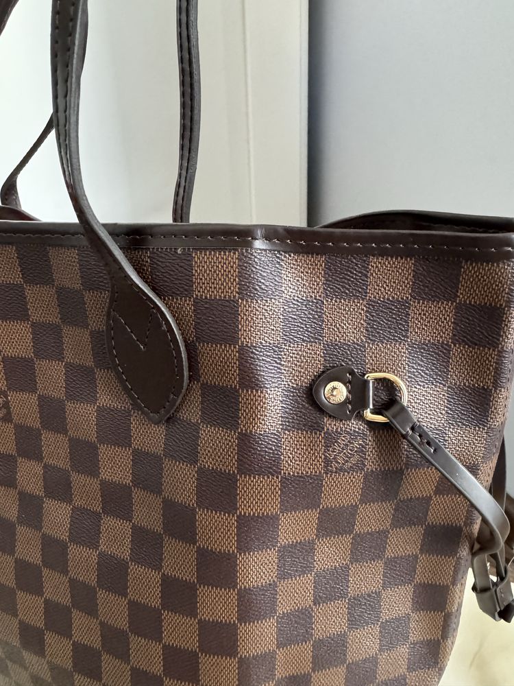 Torba torebka brązowa na ramię shopper shopperka lv louis vuitton