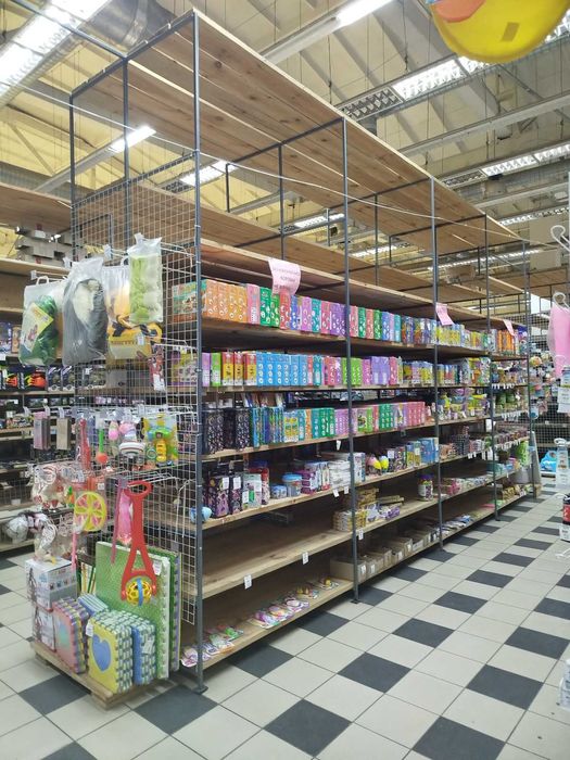 Стелаж складський метал+ дерево