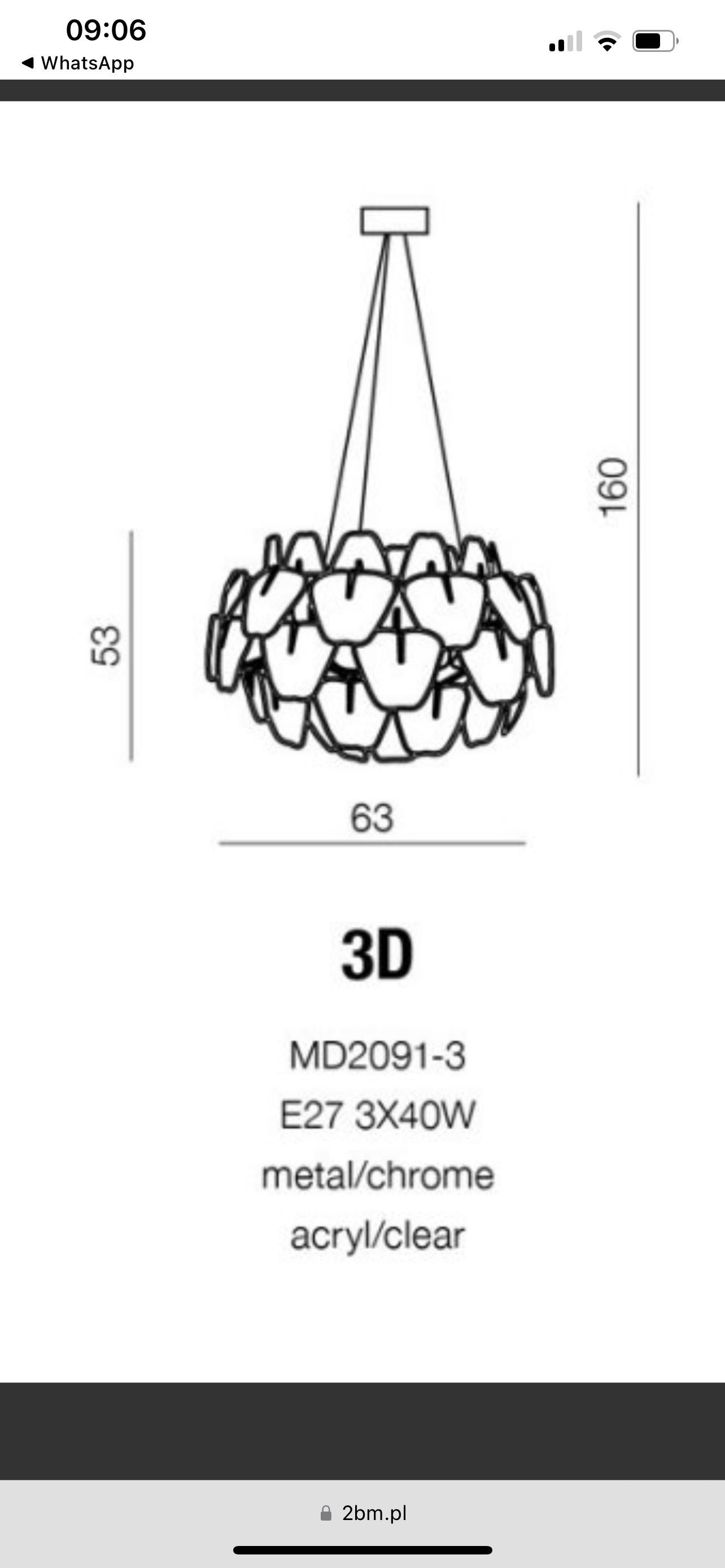 Lampa wisząca 3D Azzardo