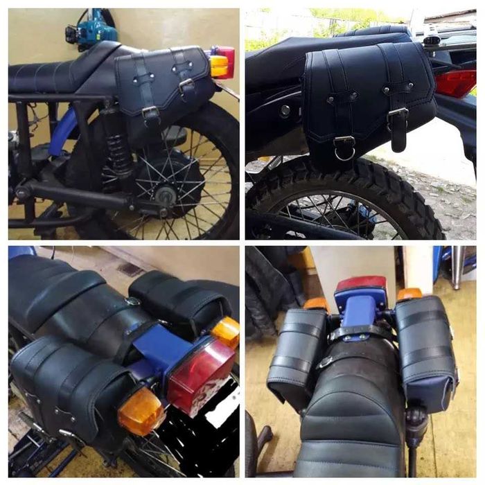 Alforges universais para moto cafe racer
