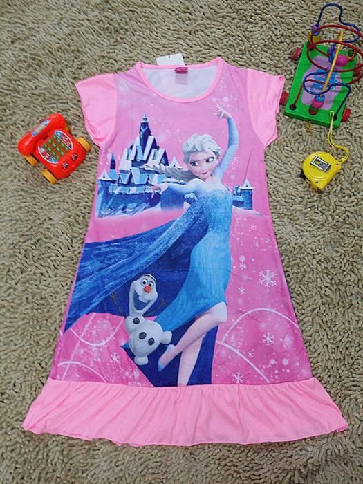 Vestido azul, rosa ou lilás Frozen 3-4A - NOVO