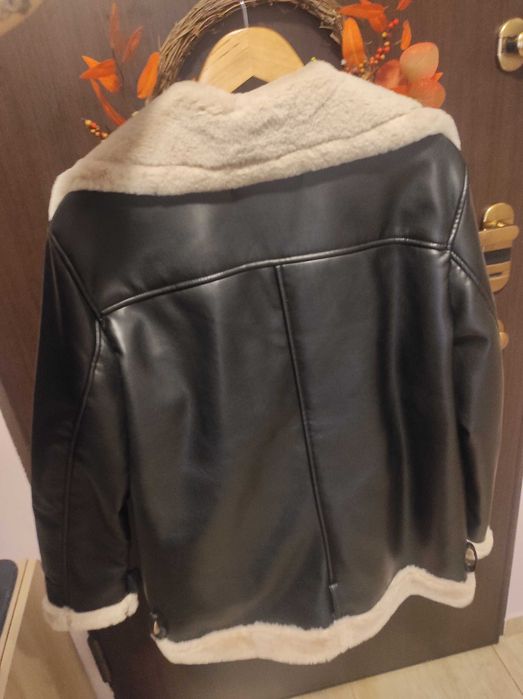 Skórzana kurtka zimowa z futrem
