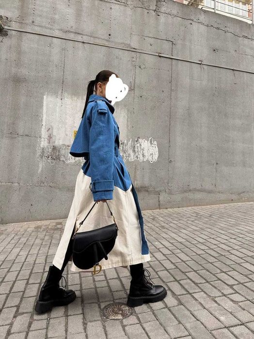 Trencz/płaszcz beżowy jeans