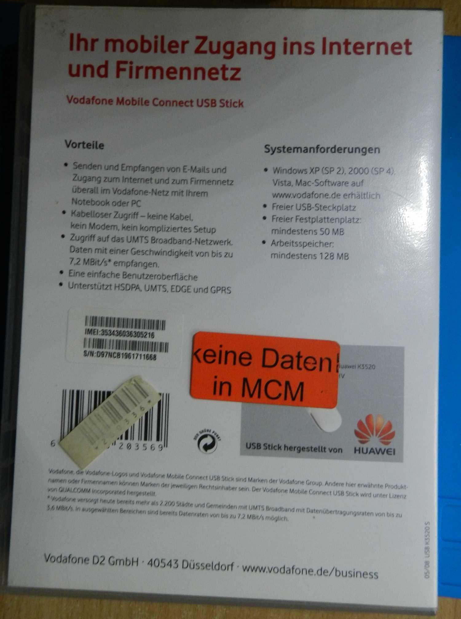 Modem K3520 HSDPA USB Stick  darmowy Internet.