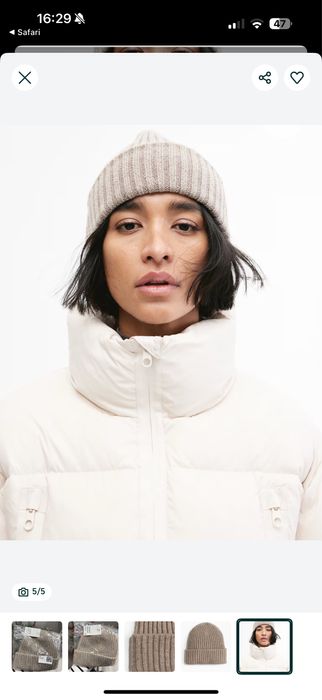 Молочна жіноча шапка Н&М