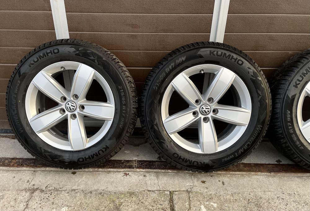 4x koła aluminiowe 5x112 r17 et38 6,5J Alufelgi Opony 215/65 17 VW 23r