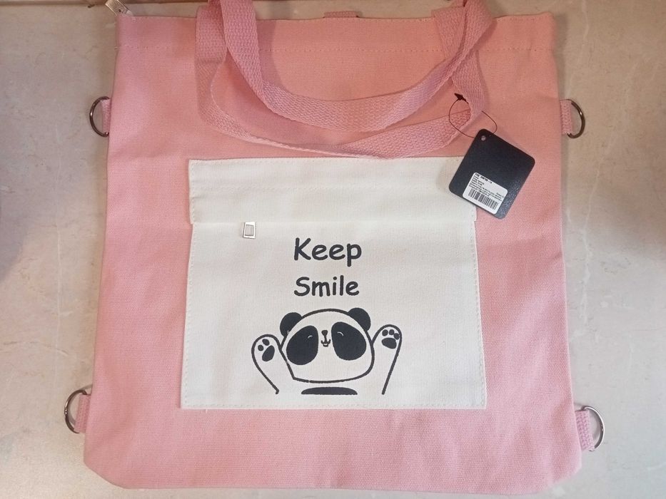 Сумка из хлопка розовая