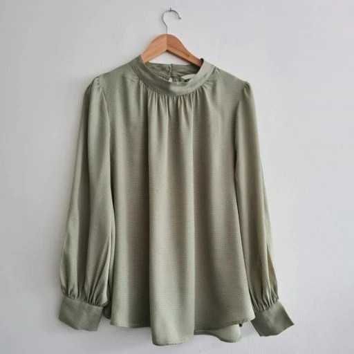 Miętowa zielona elegancka bluzka XL H&M 46 plus size luźna