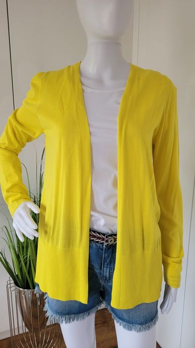 Kardigan damski z wiskozą żółty cytrynowy S/M