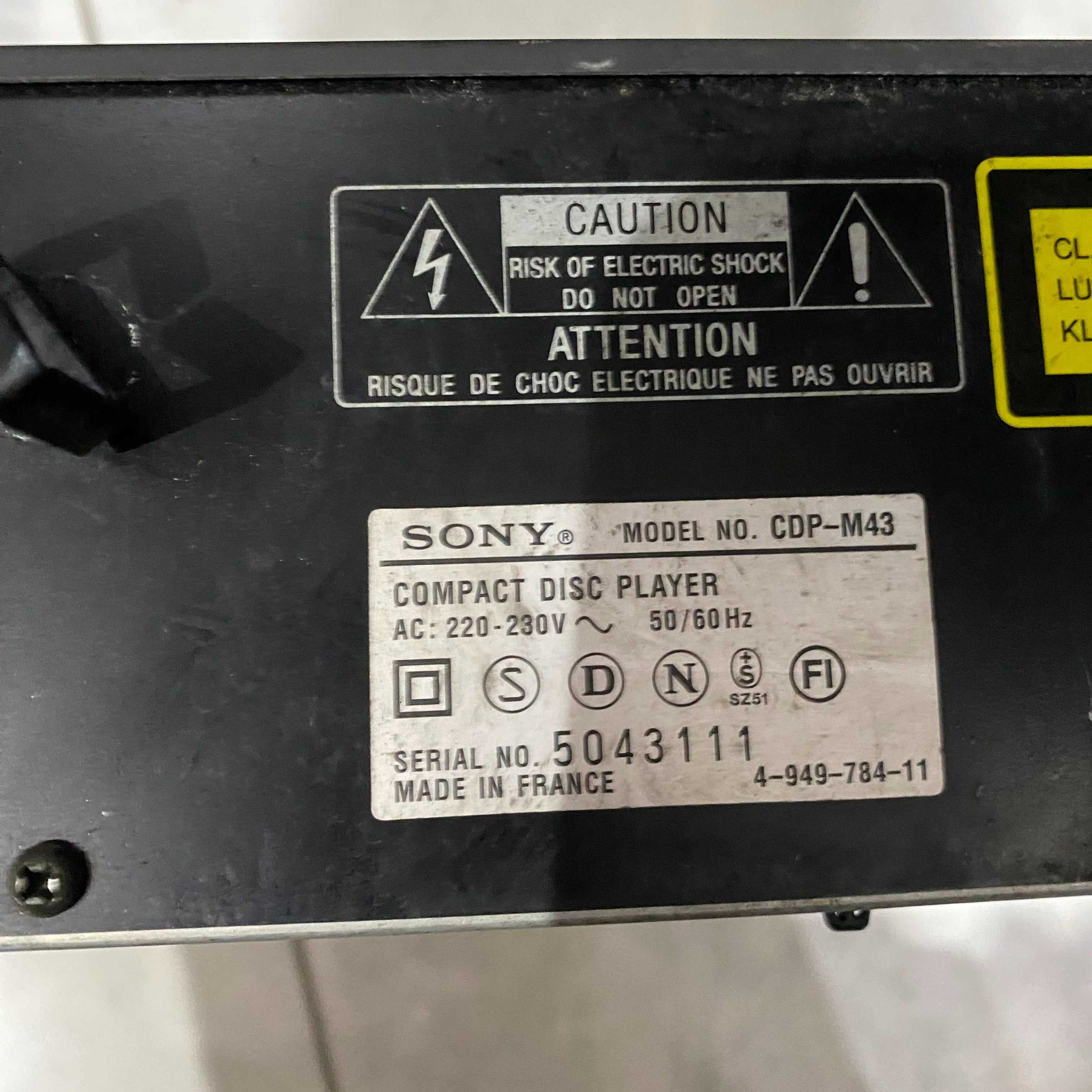 Odtwarzacz CD Sony CDP-M43 – klasyczny model z lat 90