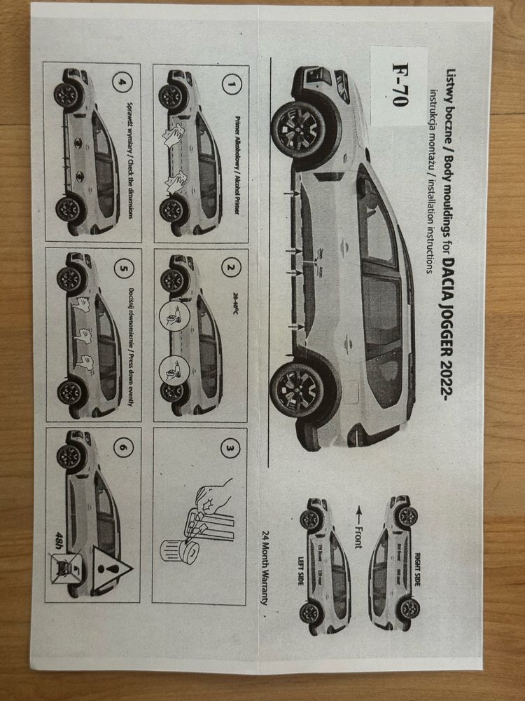 Listwy boczne do Dacia Jogger - oryginalne SUV