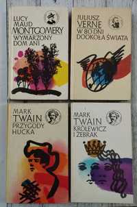 Zestaw 4 książek - M. Twain, J. Verne, L. Maud Montgomery