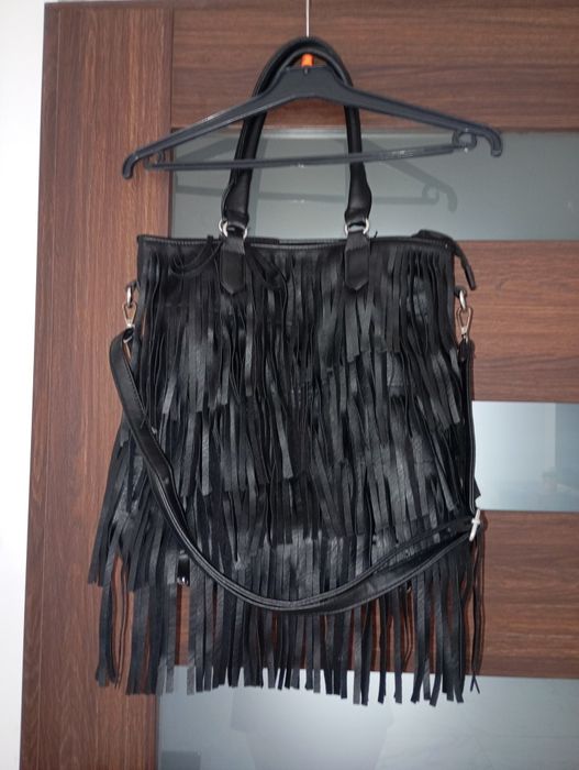 Duża torba damska frędzle damska