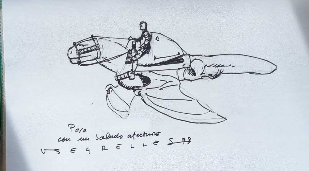 Desenho original de Mercenário [desenho assinado de Victor Segrelles]