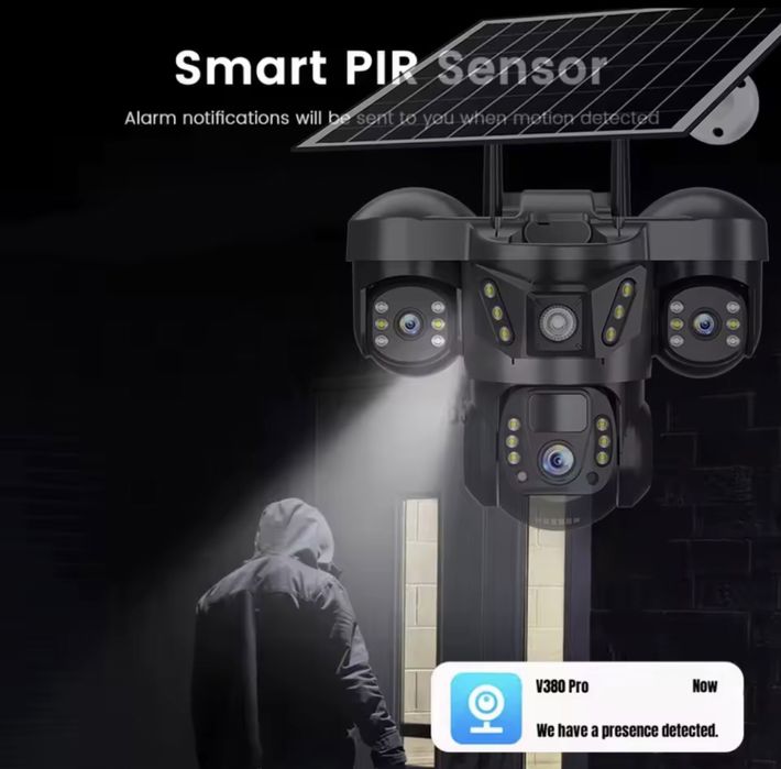 КАМЕРА WIFI якісна ПОТУЖНА АВТОНОМНА відеокамера 15МР 10Х ZOOM V380Pro