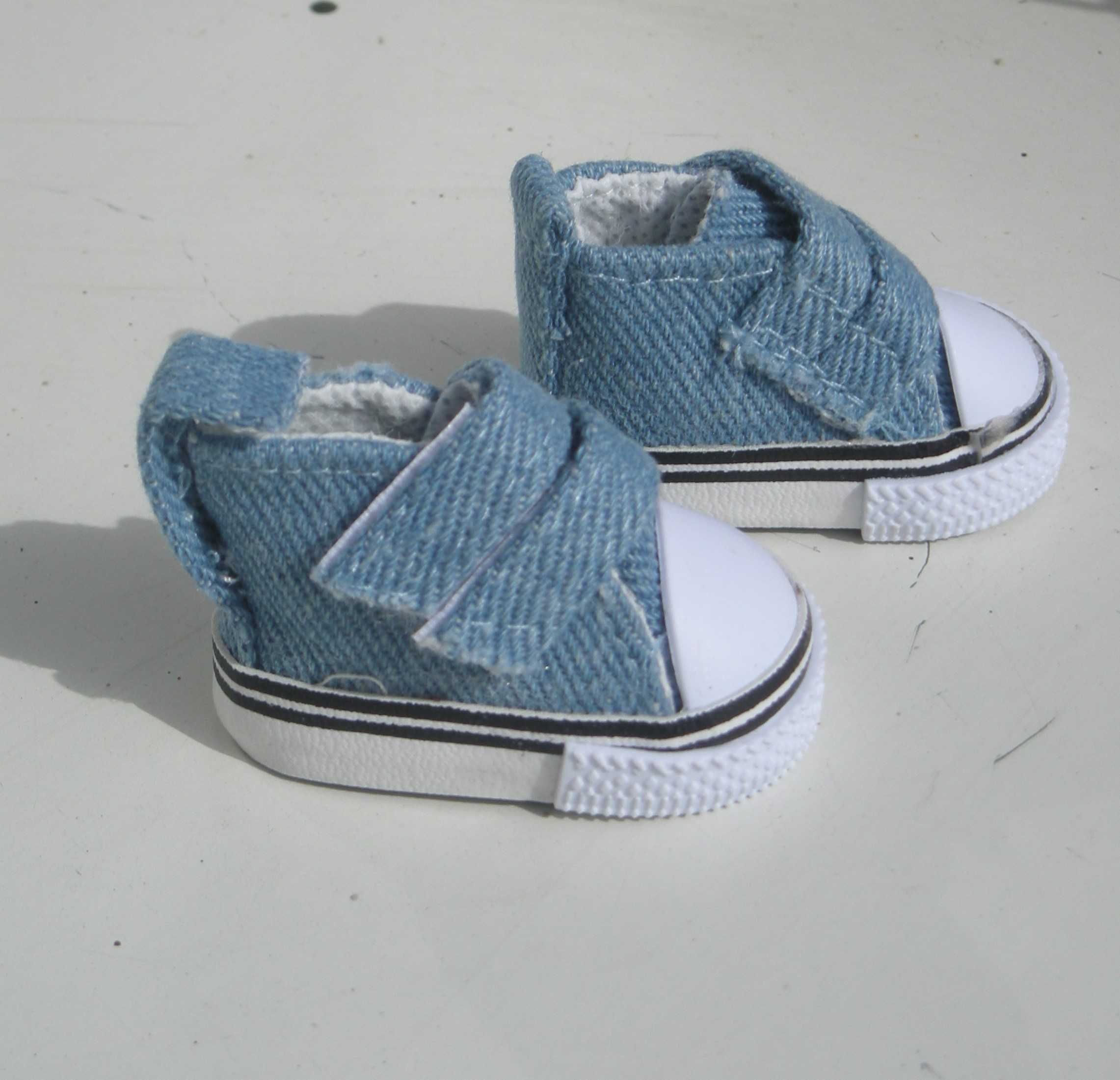 buty nowe dla lalki BJD  5 cm dł podeszwy kolor blue  jeans
