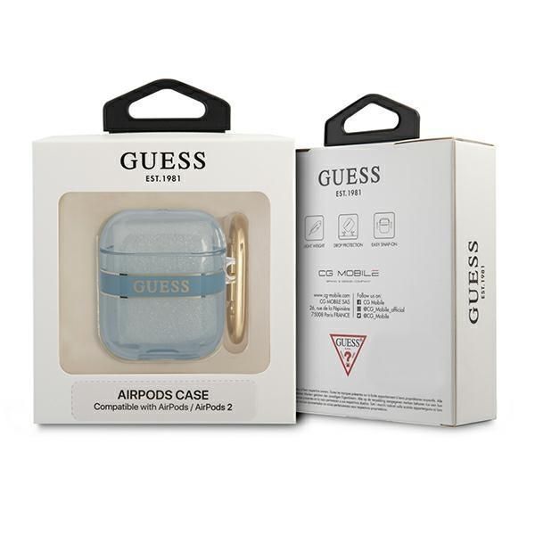 Guess  Gua2Hhtsb Airpods Cover Niebieski/Blue Strap Collection