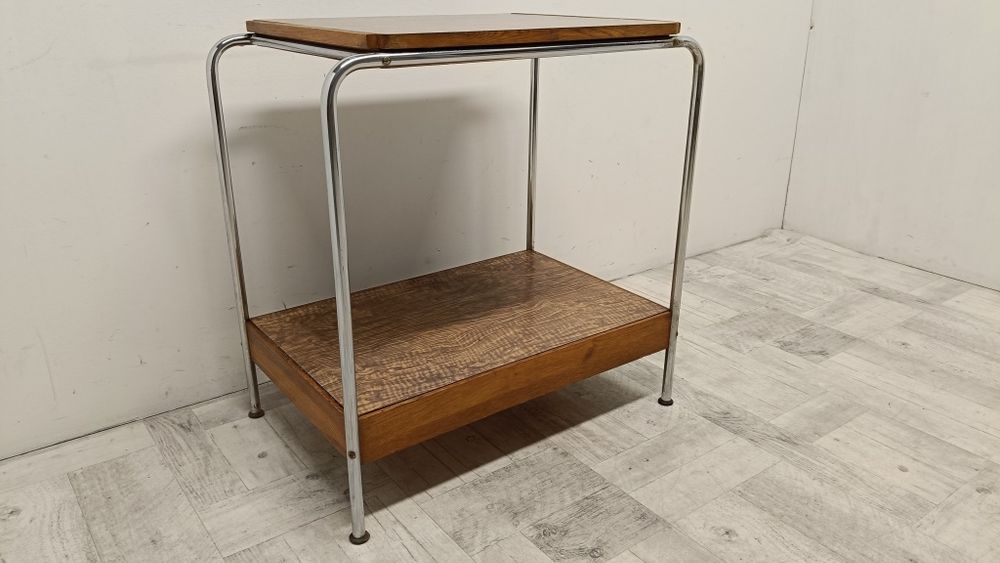 stolik radiowy pod adapter chrom Thonet vintage design lata 40 modern