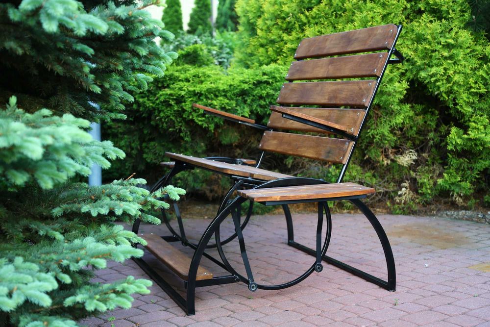 Bujak na łożyskach, drewniany z metalowym stelażem