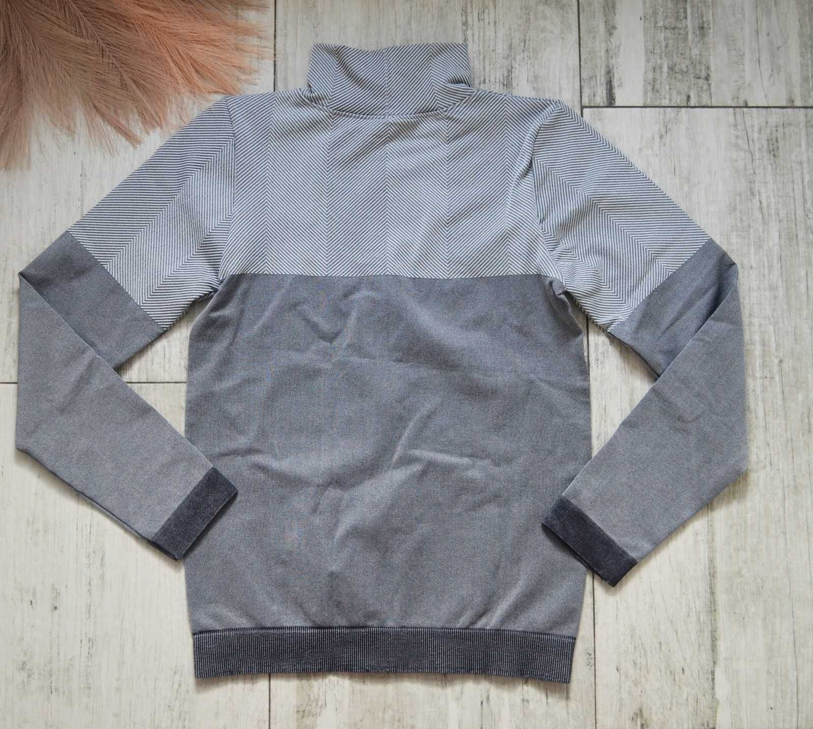 Elastyczna dopasowana bluza sportowa z golfem jogging rower