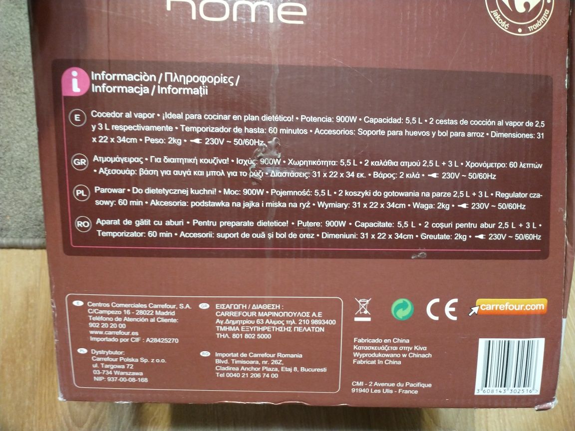 Parowar Carrefour home 900w