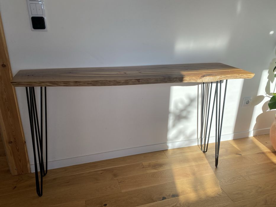 Konsola lite drewno orzech loft
