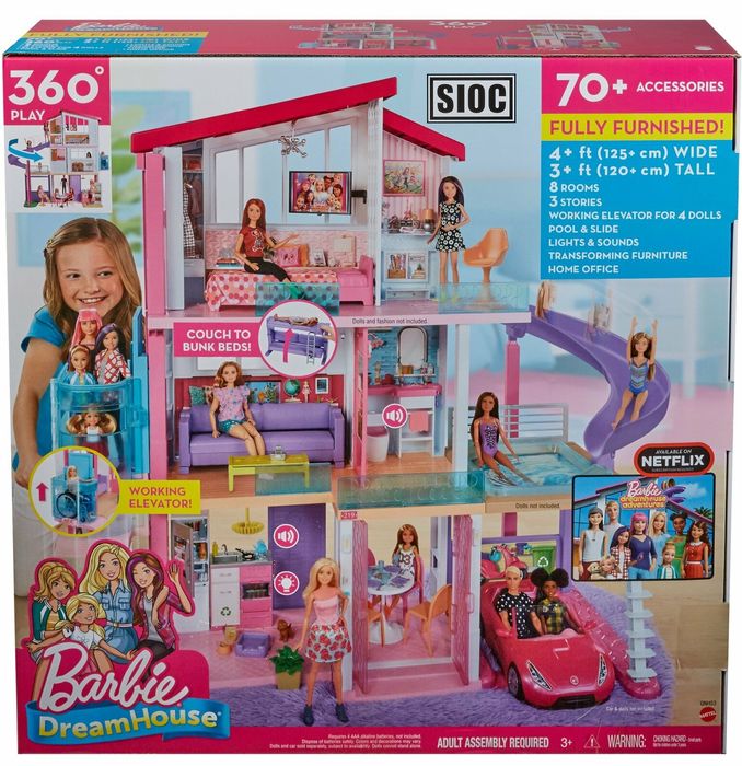 Barbie Dreamhouse Wielki GNH53 Domek dla Lalki 115cm- Złożony