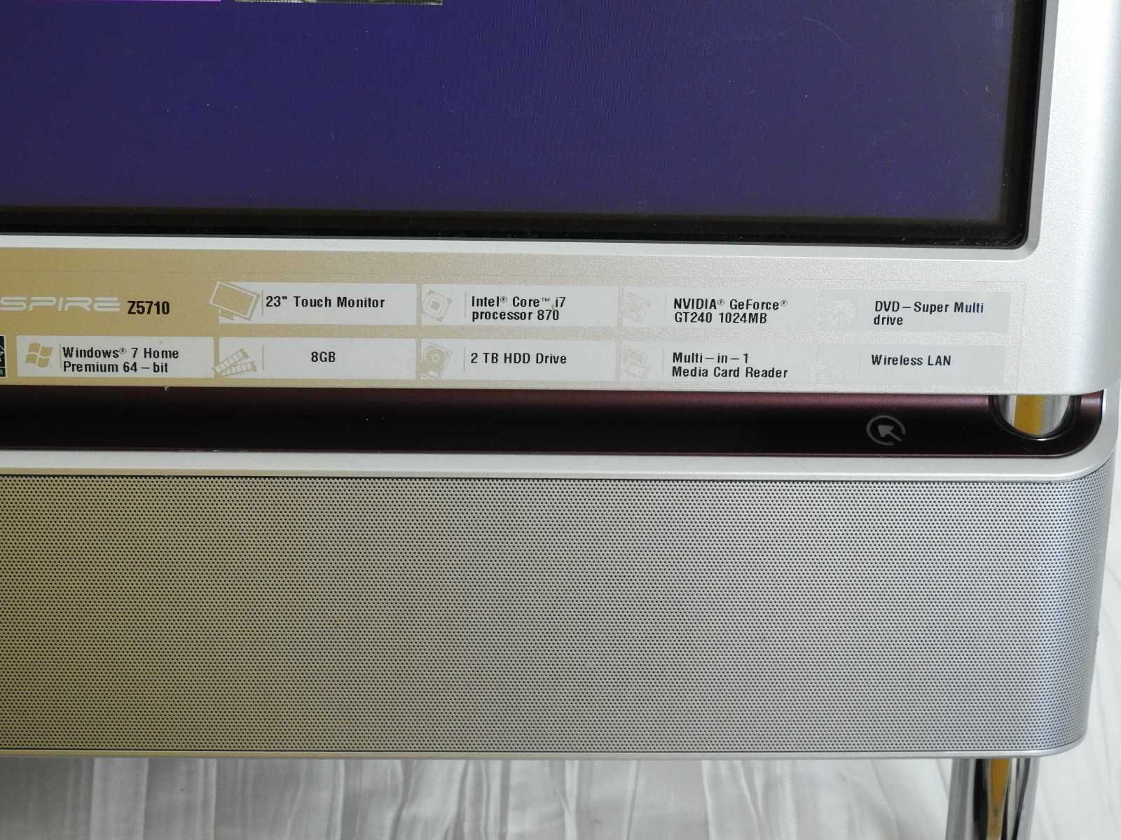 Моноблок Acer Aspire Z5710 intel core i7 870 2.93 ОЗУ 8Гб HDD 2ТБ 23"