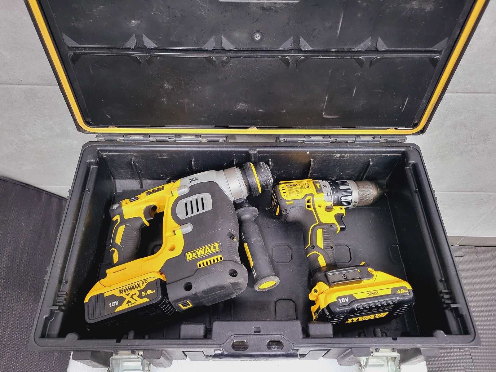 DeWalt Wkrętarka DCD796 + Aku 4Ah Młotowiertarka DCH273 + Aku 5Ah