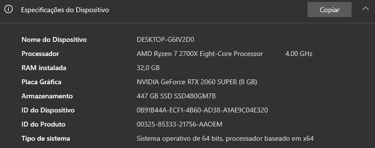 PC gaming Asus TUF 2060S 8gb/AMD Ryzen 7 2700x