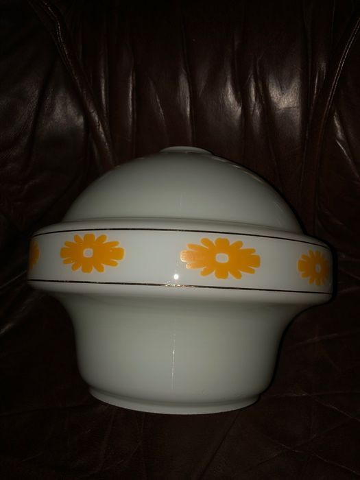 Szklany klosz do wiszącej lampy PRL