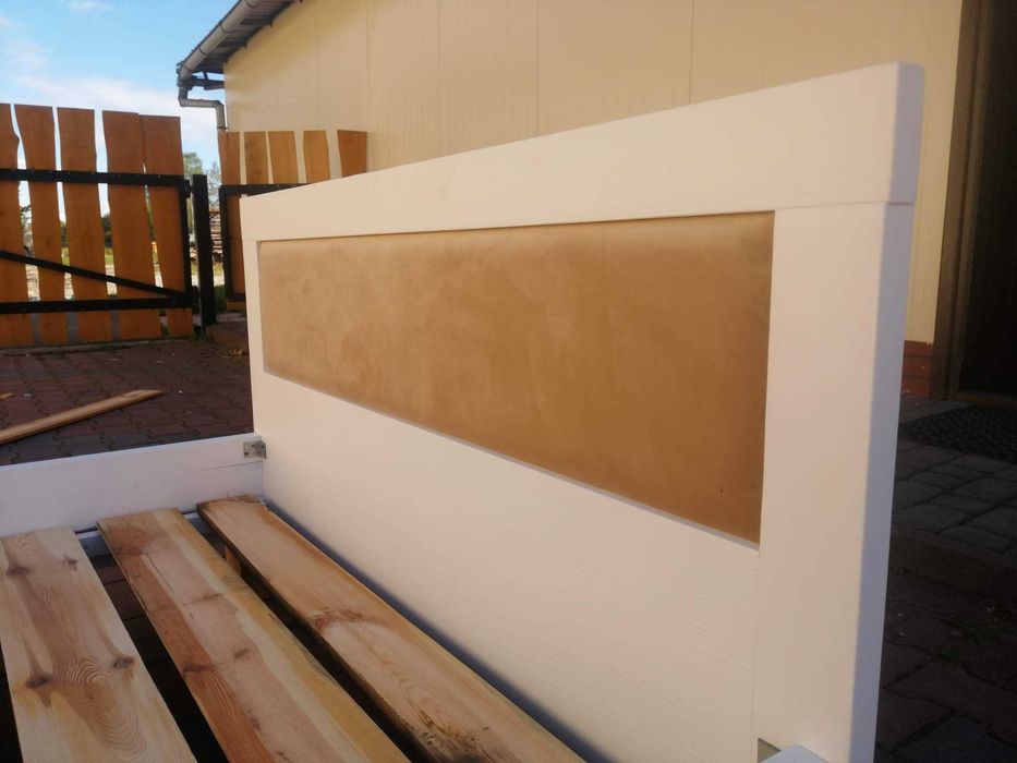 Piękne łóżko drewniane sosnowe biale 120x200 - nowe