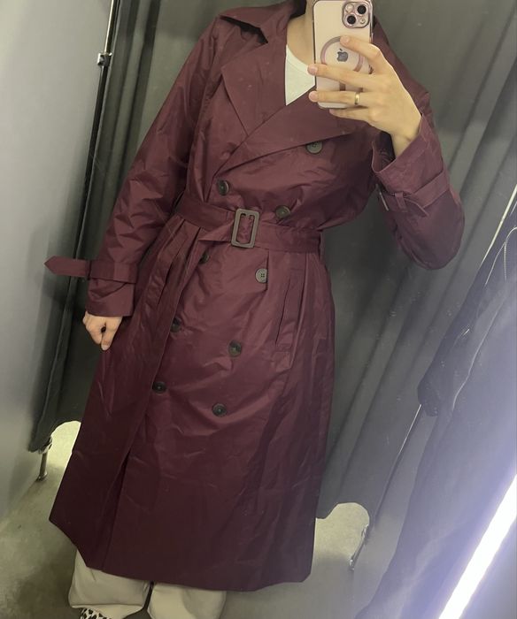 Тренч жіночий бордо, марсал осінній